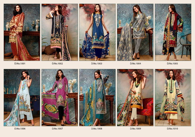 Zara Khan Latest Designer Festive Wear Karachi Pure Lawn Cotton Dress Material Collection 
